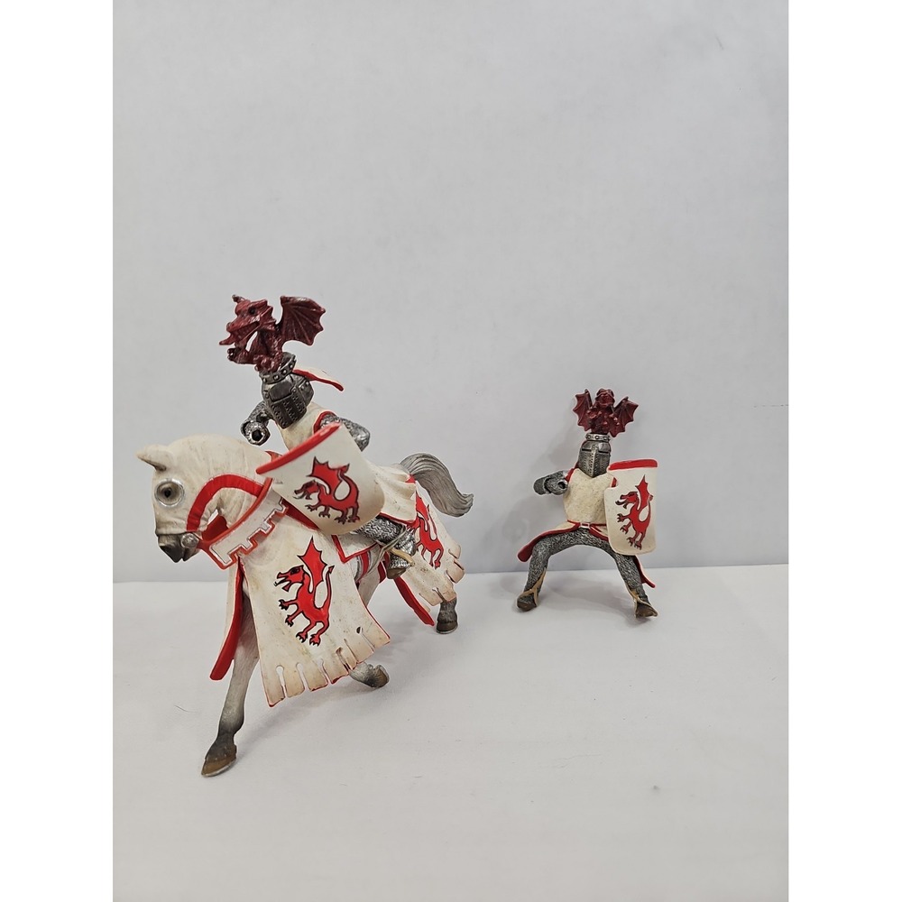 Schleich Ritter retired medieval knight & horse 2005 white red 70046